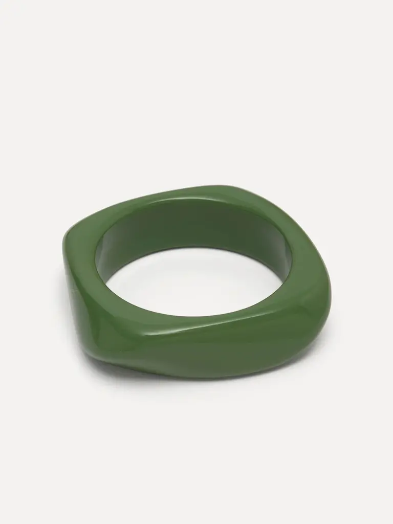 Resin Bangle Armband Rectangle Green