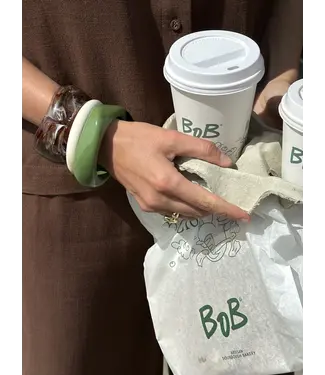 Resin Bangle Armband Rectangle Green