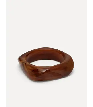 Resin Bangle Armband Rectangle Brown