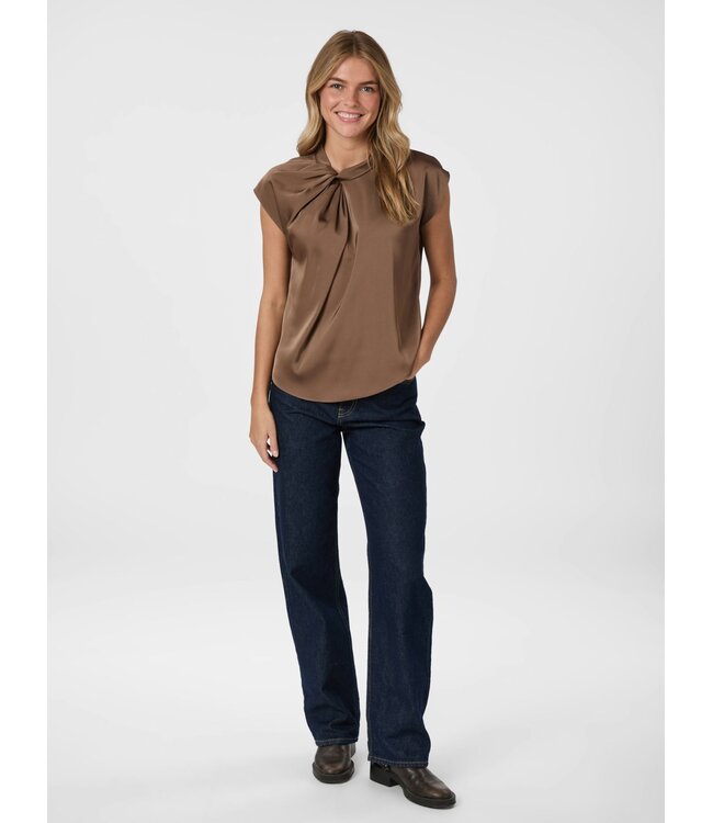 Fleur Drapy Satin Blouse