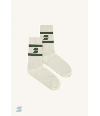 Logo Sparkle Grey Socks Bottle green