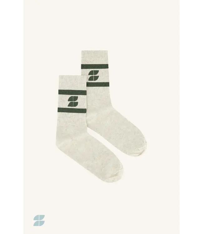 Logo Sparkle Grey Socks Bottle green