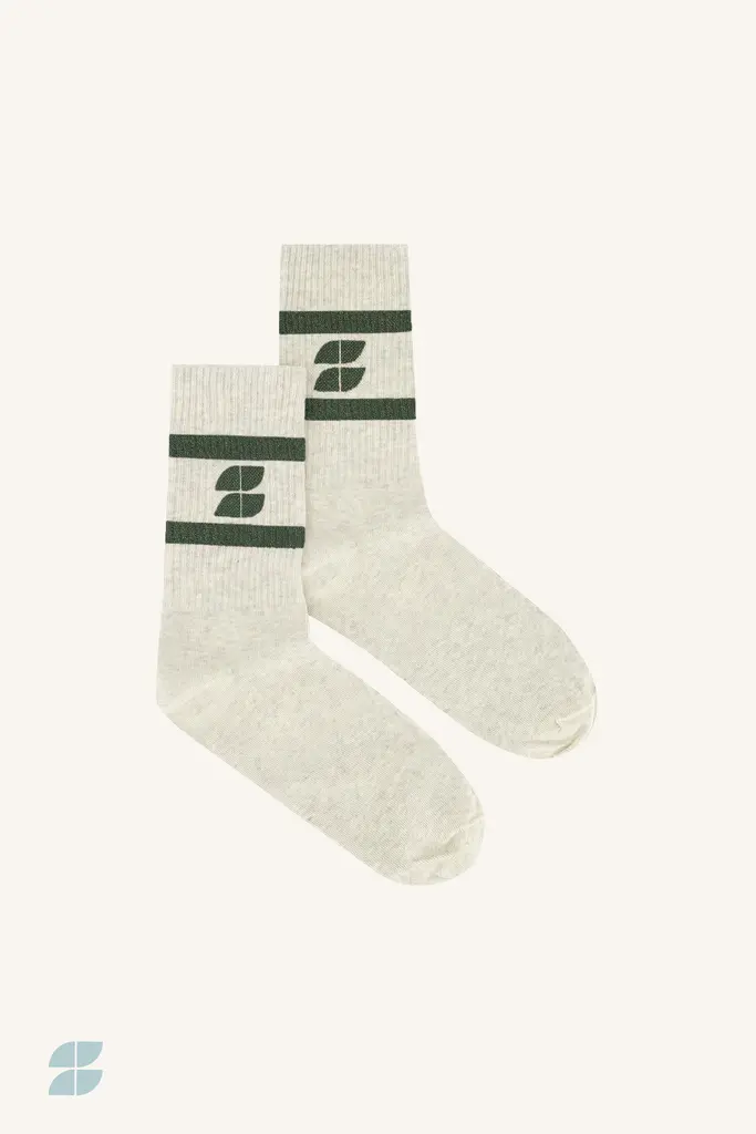 Logo Sparkle Grey Socks Bottle green