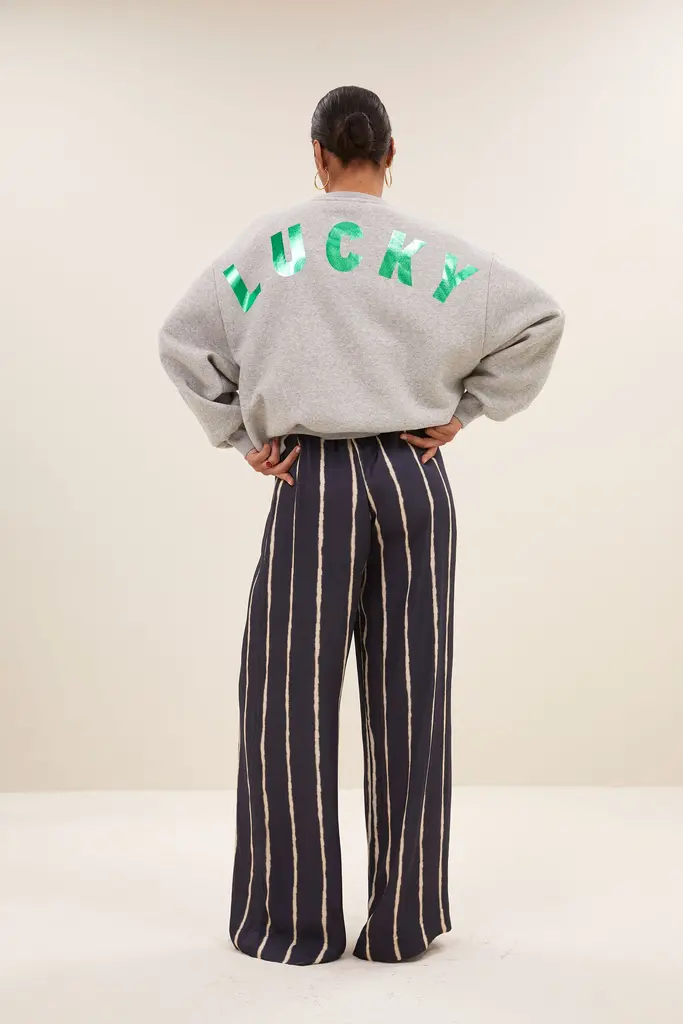 Bibi Lucky Curve Sweater Grey Melange