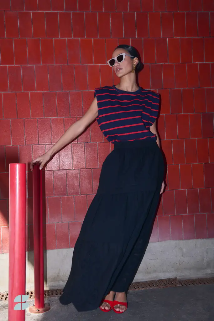 Diede Heavy Flame Stripes Top