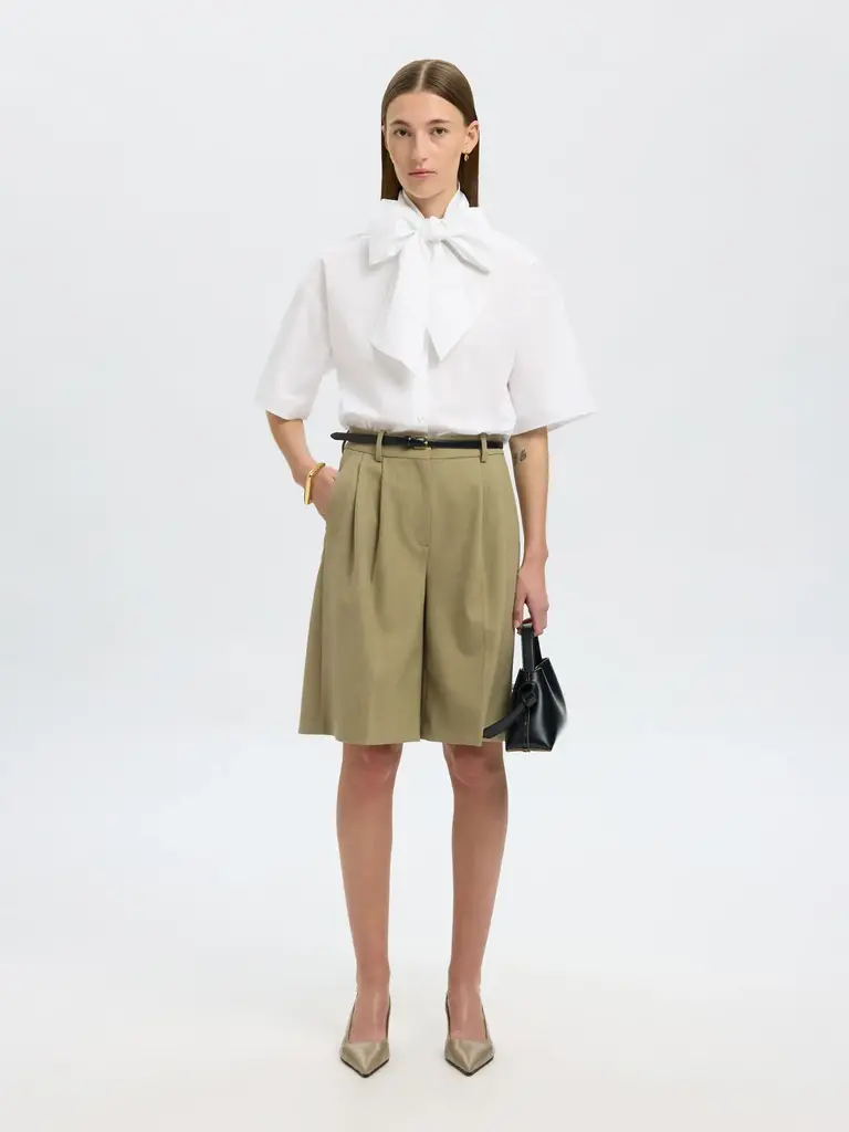 Aya Bow Shirt White