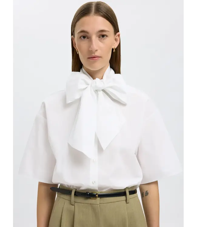 Aya Bow Shirt White