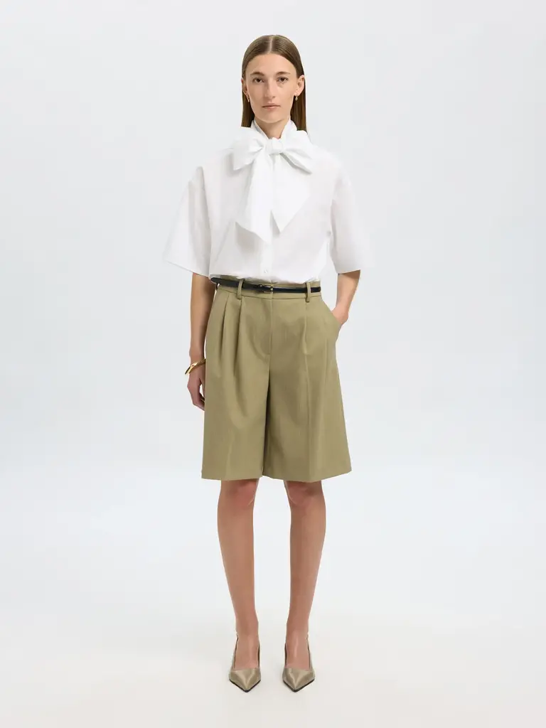 Aya Bow Shirt White