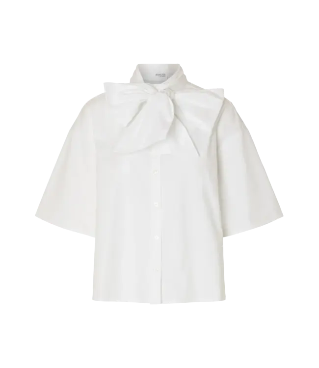 Aya Bow Shirt White