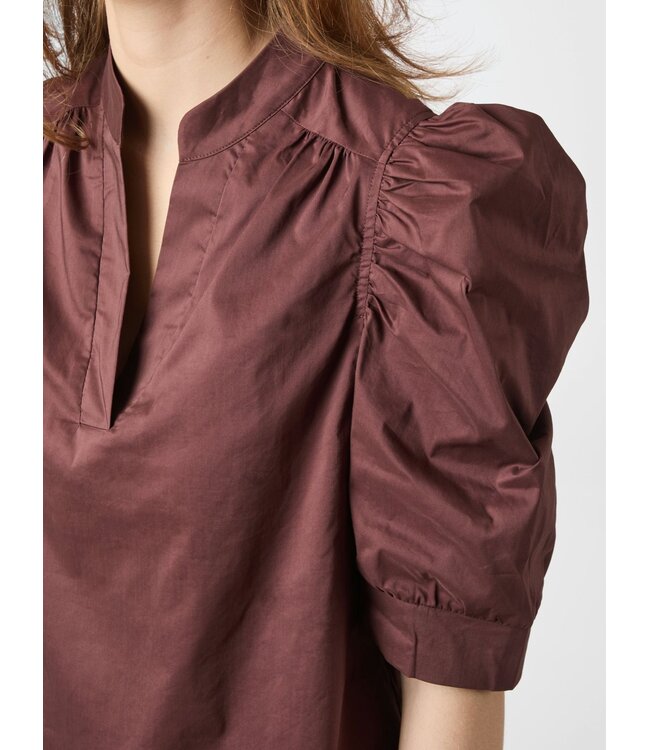 Roella Poplin Blouse Burgundy