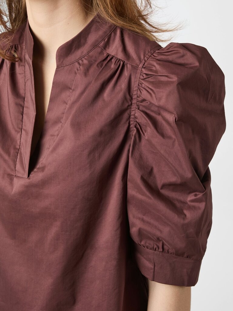 Roella Poplin Blouse Burgundy