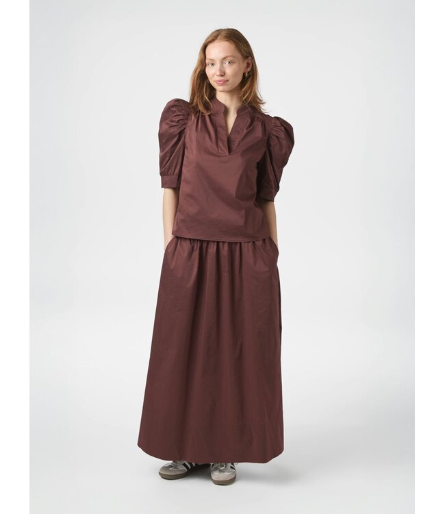 Roella Poplin Blouse Burgundy