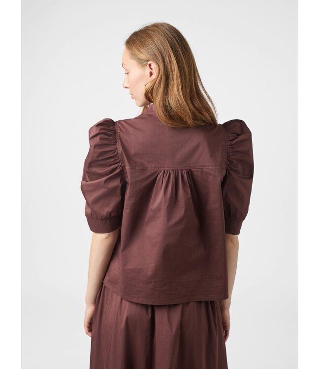 Roella Poplin Blouse Burgundy
