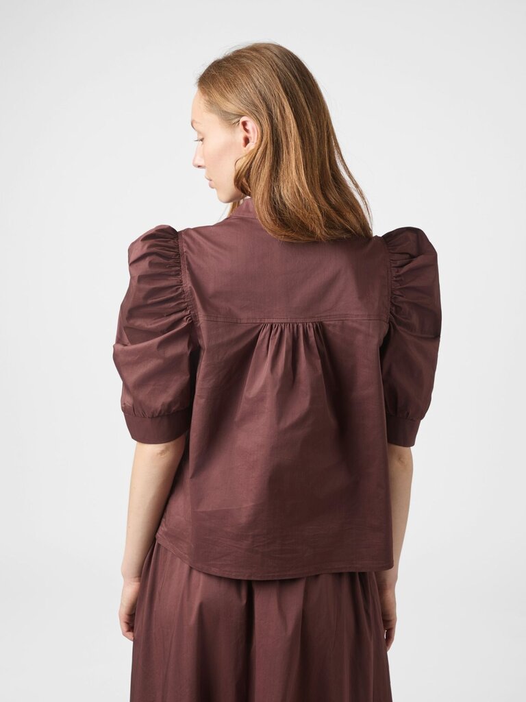 Roella Poplin Blouse Burgundy