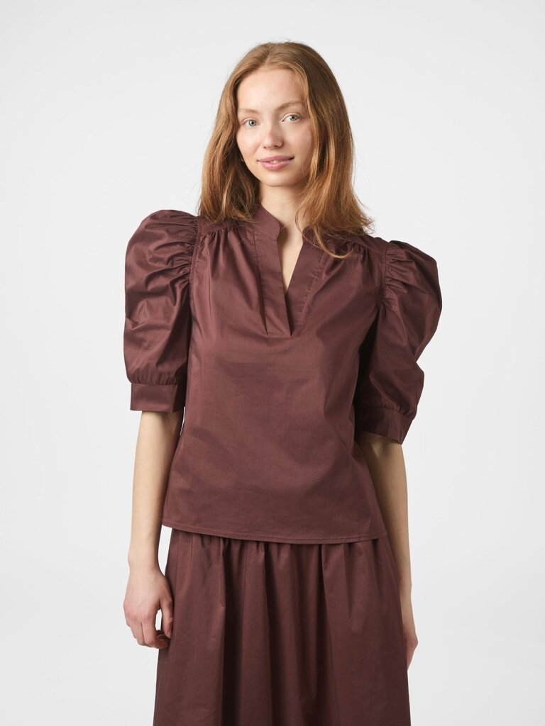 Roella Poplin Blouse Burgundy