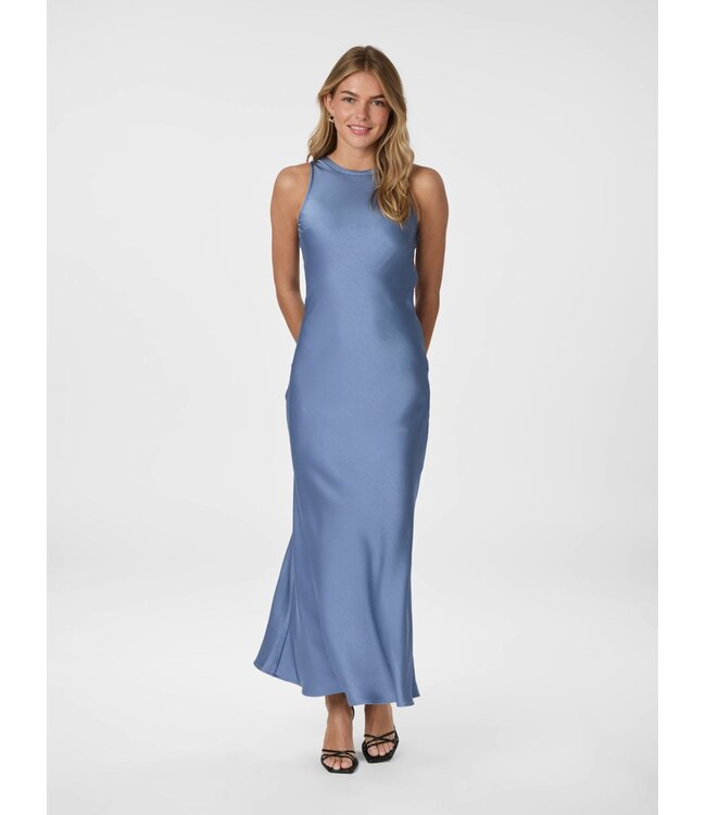 Celinie Heavy Sateen Dress Smoke Blue
