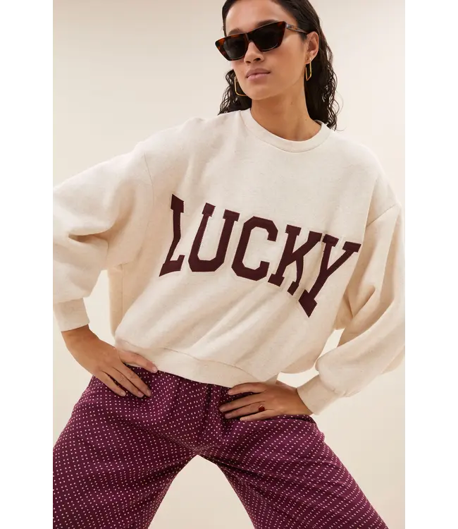 Bibi Patchwork Sweater Oyster Melange