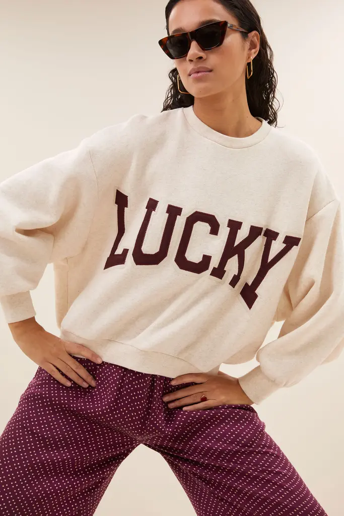 Bibi Patchwork Sweater Oyster Melange