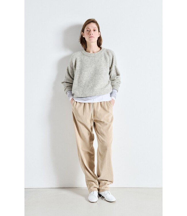 Vitow Knit O-neck Lichtgrijs gevlekt