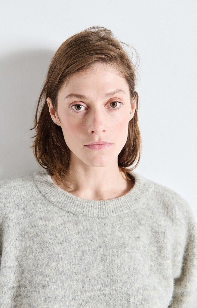 Vitow Knit O-neck Lichtgrijs gevlekt