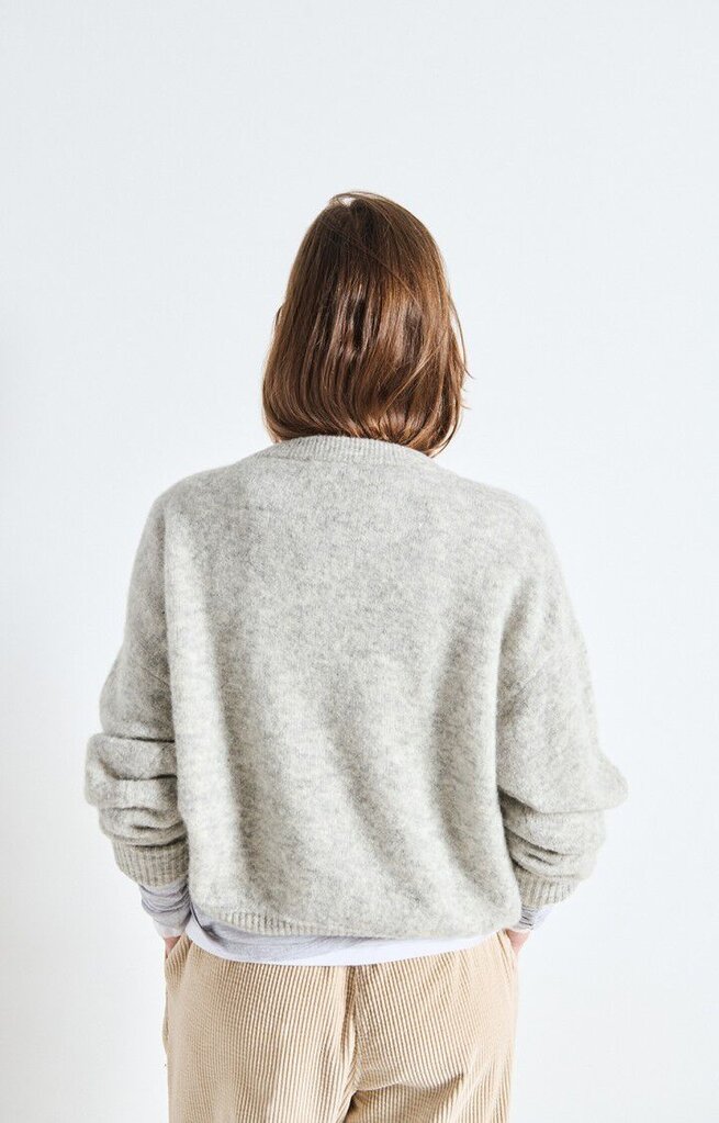 Vitow Knit O-neck Lichtgrijs gevlekt