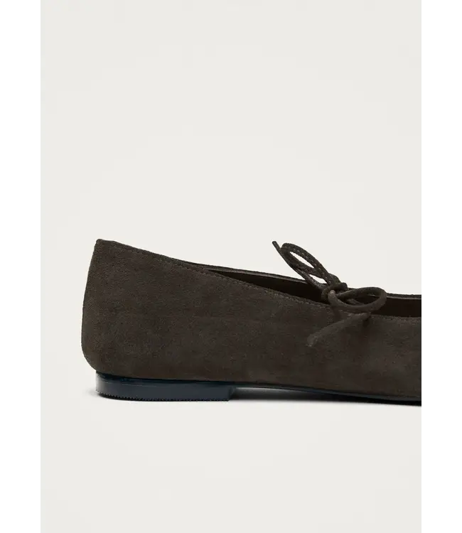 Sway Suade Coffee Brown leather Ballet Flats
