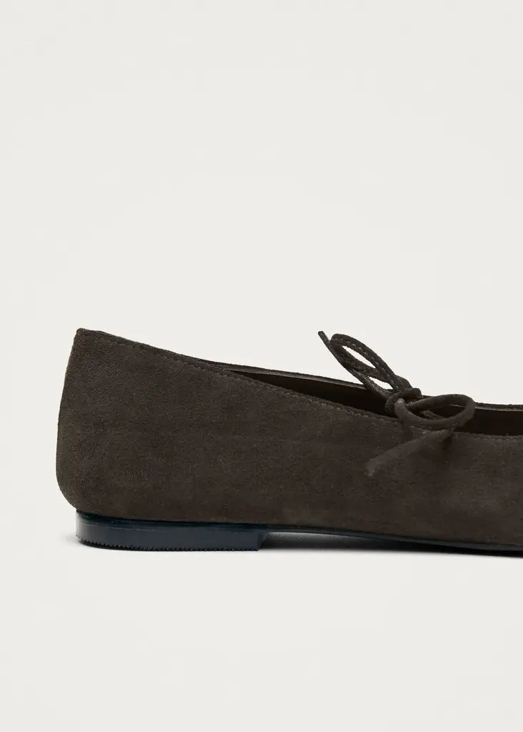 Sway Suade Coffee Brown leather Ballet Flats
