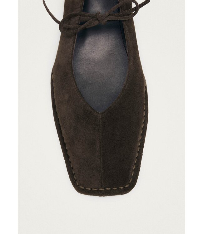 Sway Suade Coffee Brown leather Ballet Flats