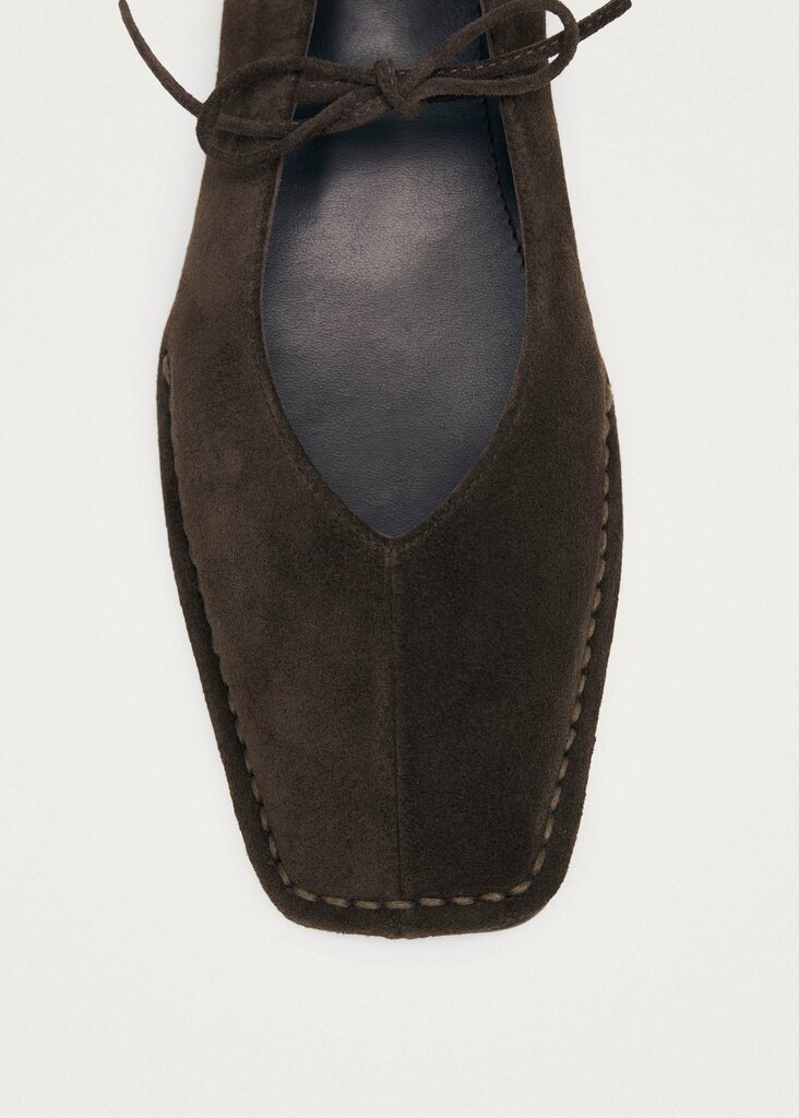 Sway Suade Coffee Brown leather Ballet Flats