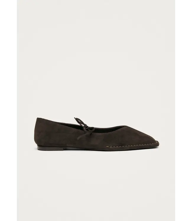 Sway Suade Coffee Brown leather Ballet Flats