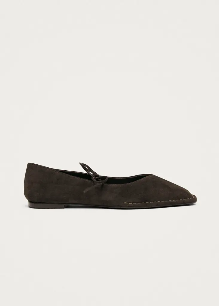 Sway Suade Coffee Brown leather Ballet Flats