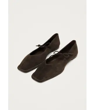 Sway Suade Coffee Brown leather Ballet Flats