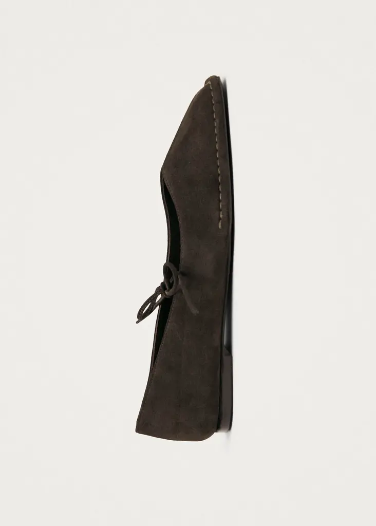 Sway Suade Coffee Brown leather Ballet Flats