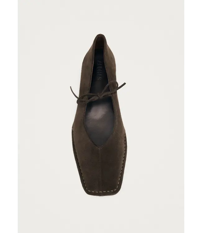 Sway Suade Coffee Brown leather Ballet Flats