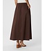 Yara Long Poplin Skirt Chocolate Brown