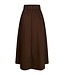 Yara Long Poplin Skirt Chocolate Brown