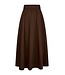 Yara Long Poplin Skirt Chocolate Brown
