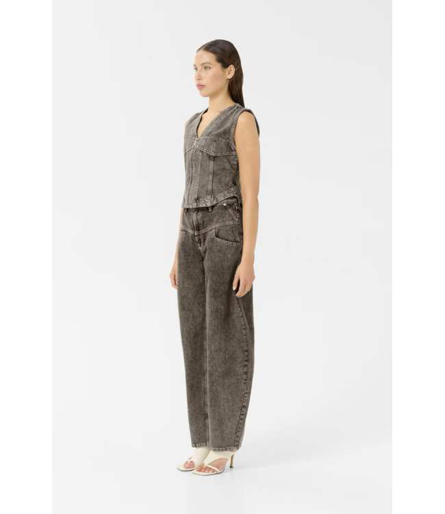 Josie HW Barrel Jeans Greige Denim