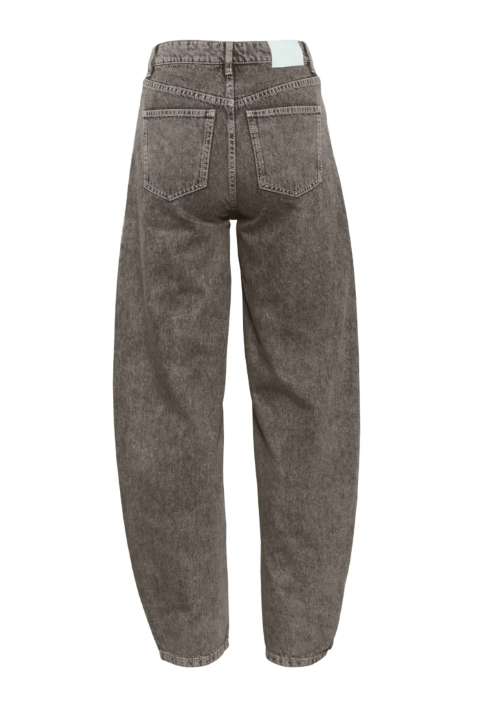 Josie HW Barrel Jeans Greige Denim