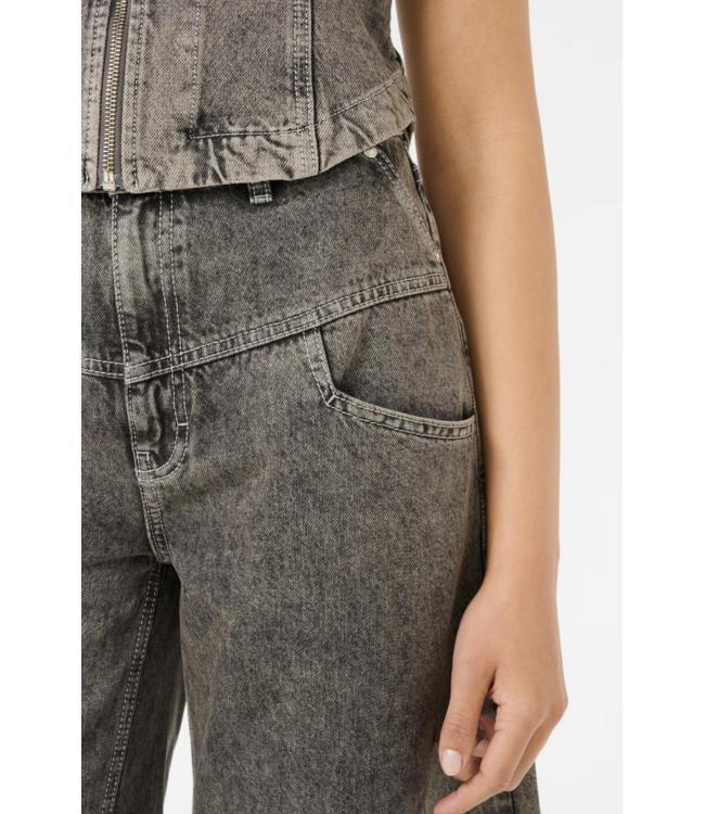 Josie HW Barrel Jeans Greige Denim