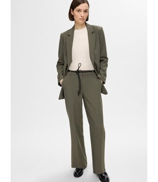 Rita Wide MW Trousers Deep Depths Melange