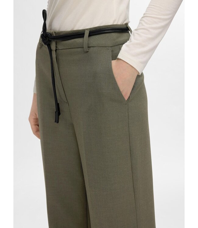 Rita Wide MW Trousers Deep Depths Melange