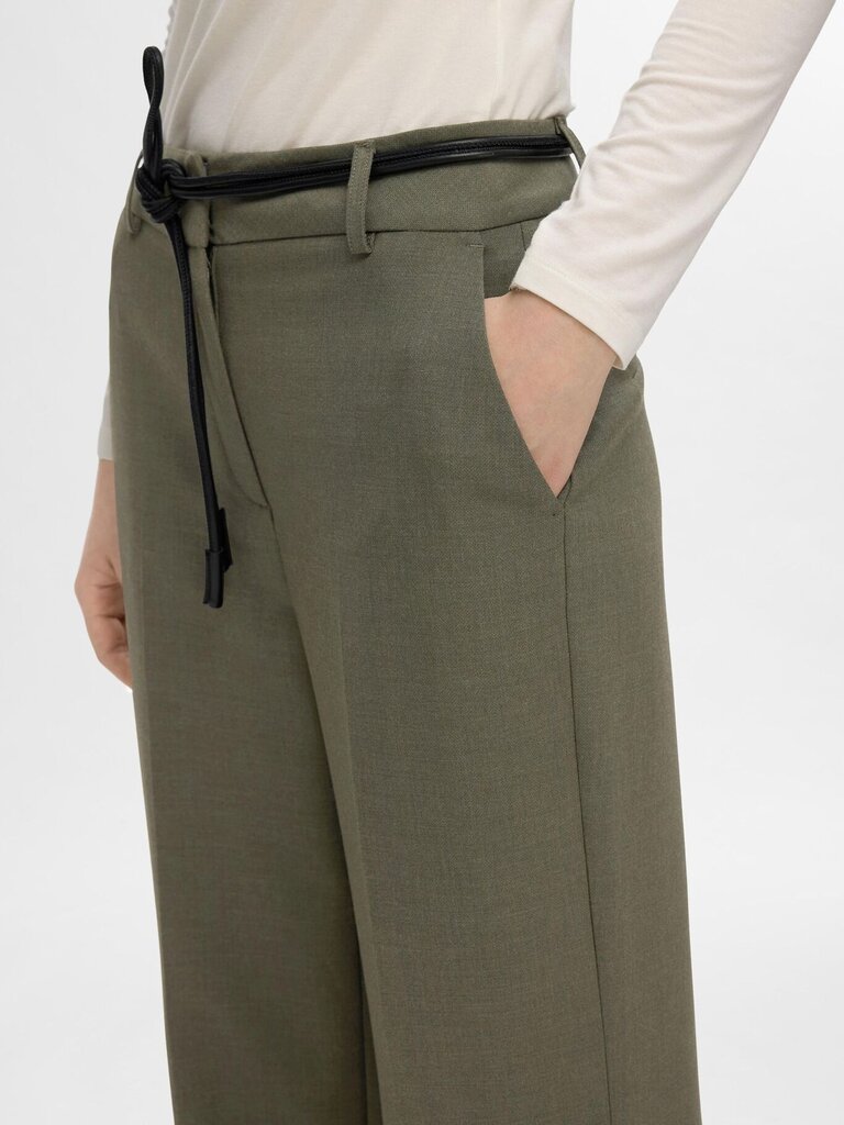 Rita Wide MW Trousers Deep Depths Melange