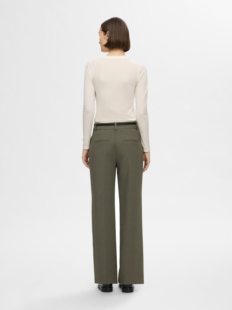 Rita Wide MW Trousers Deep Depths Melange