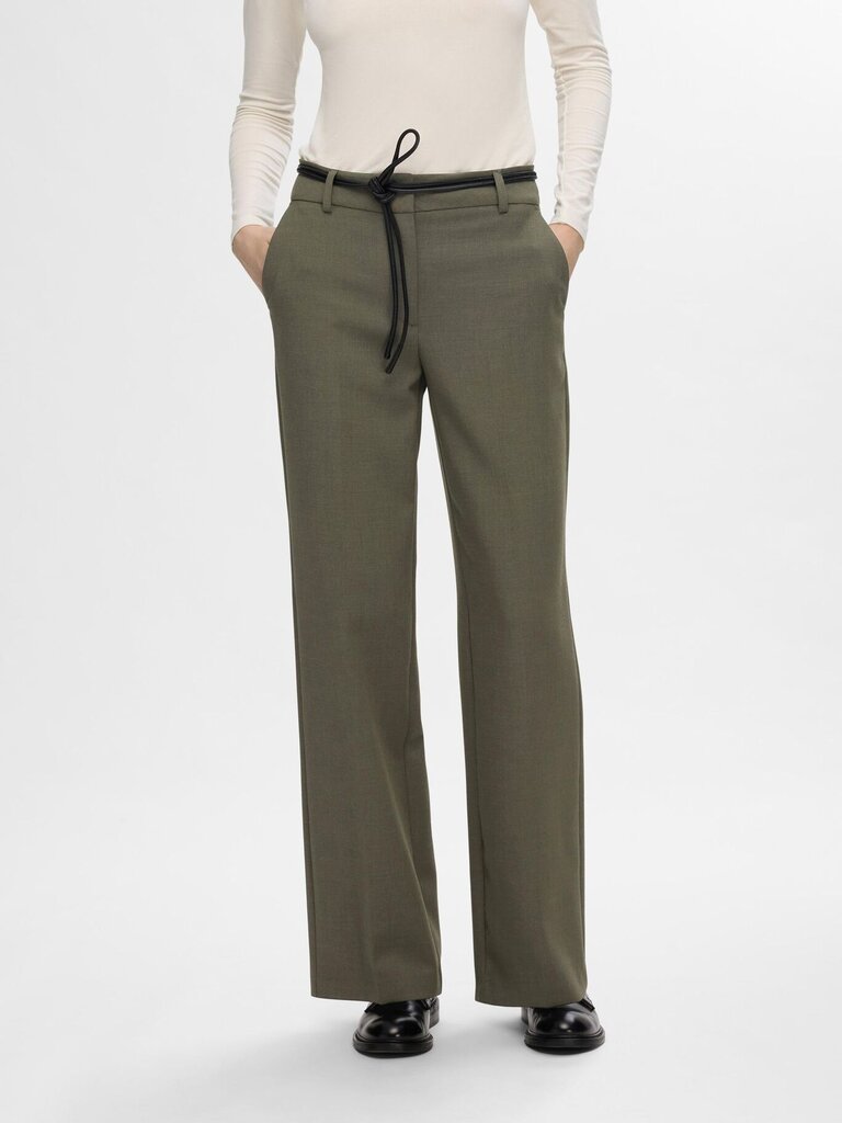 Rita Wide MW Trousers Deep Depths Melange