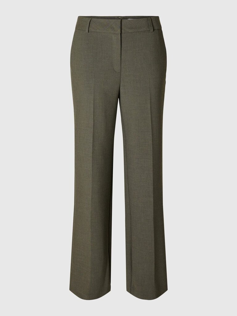 Rita Wide MW Trousers Deep Depths Melange