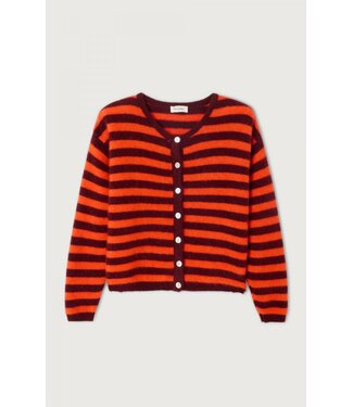Vitow Gilet Grenat Raye