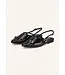 Ashlee Onix Black Leather Ballet Flats