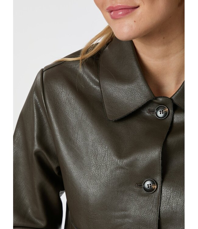 Romana Faux Leather Jacket Brown