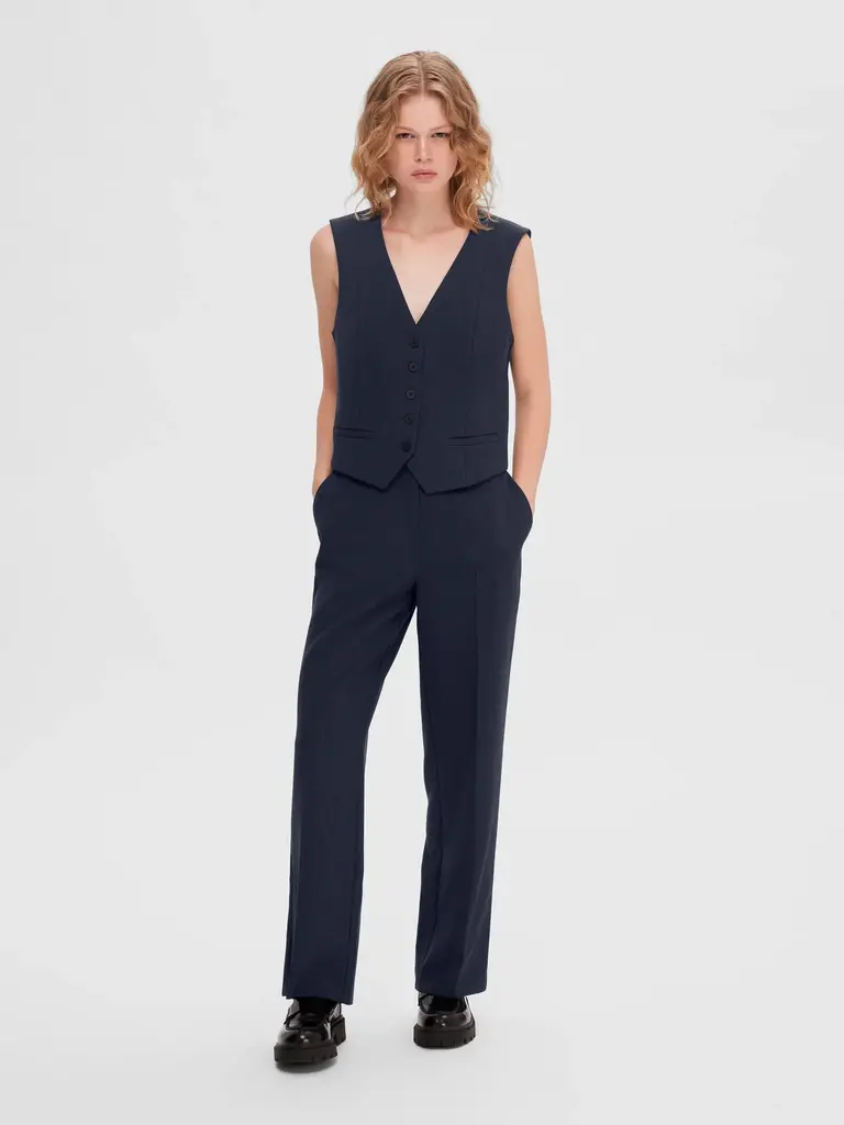 Rita Wide Pants Dark Sapphire Melange